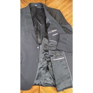 Marc Anthony Suit Coat Jacket 46R Wool Silk Blend  2 Button Fully Lined Tweed